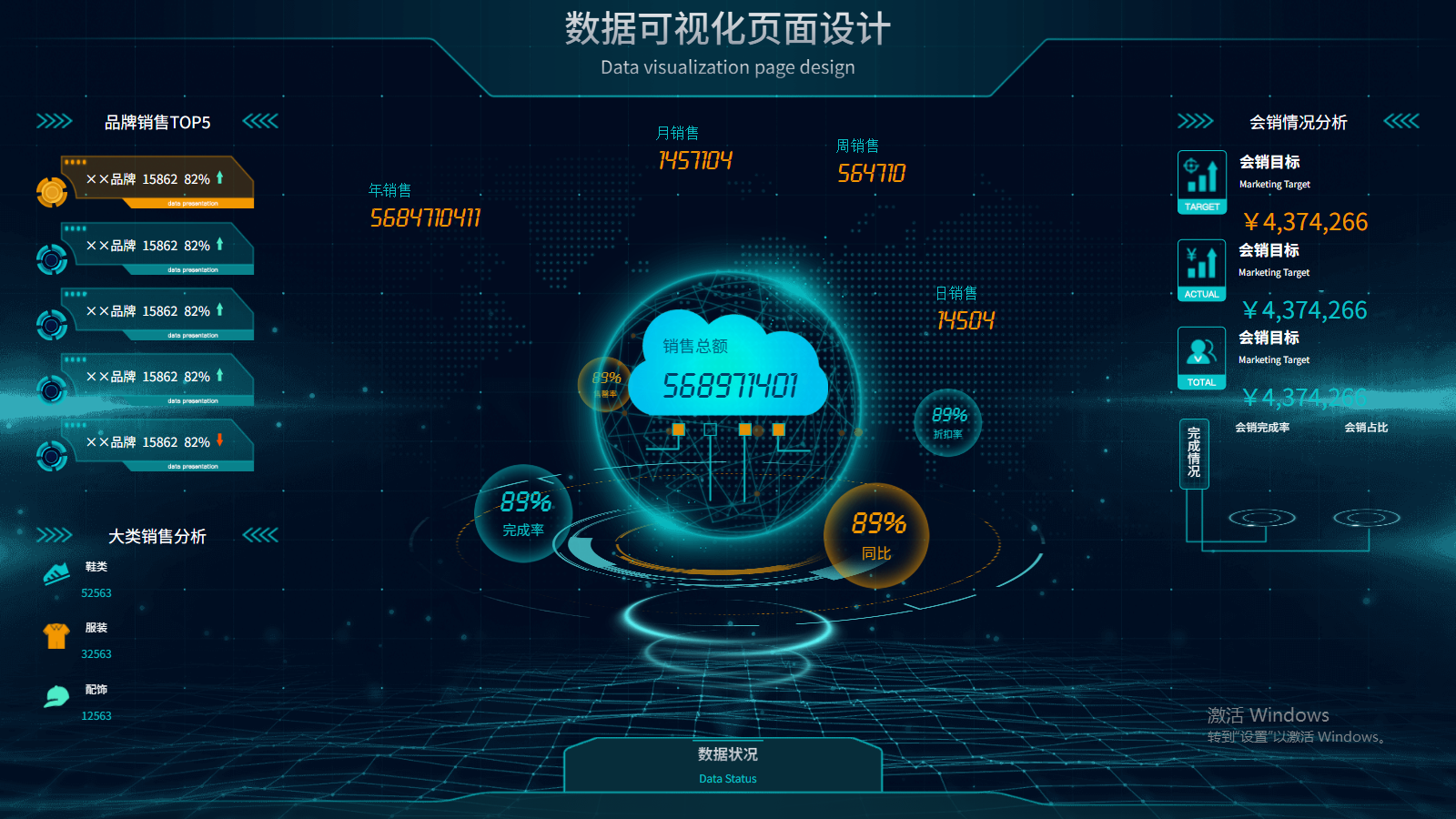 大数据大屏可视化系统